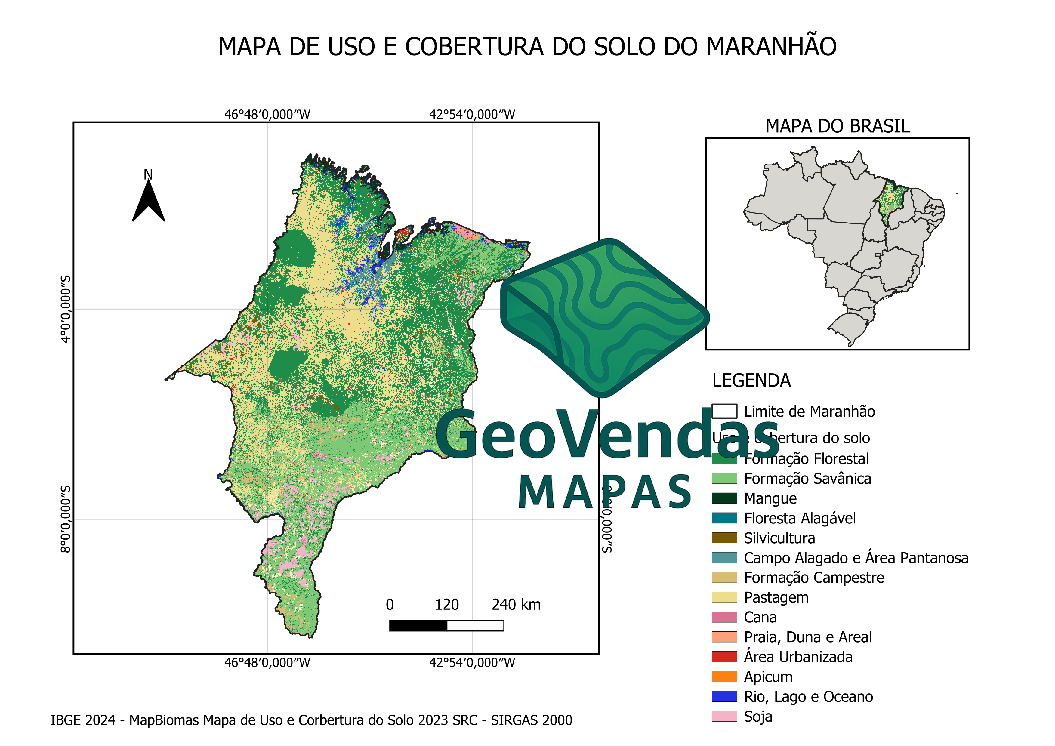 Mapa de Uso e Cobertura do Solo do Maranhão
